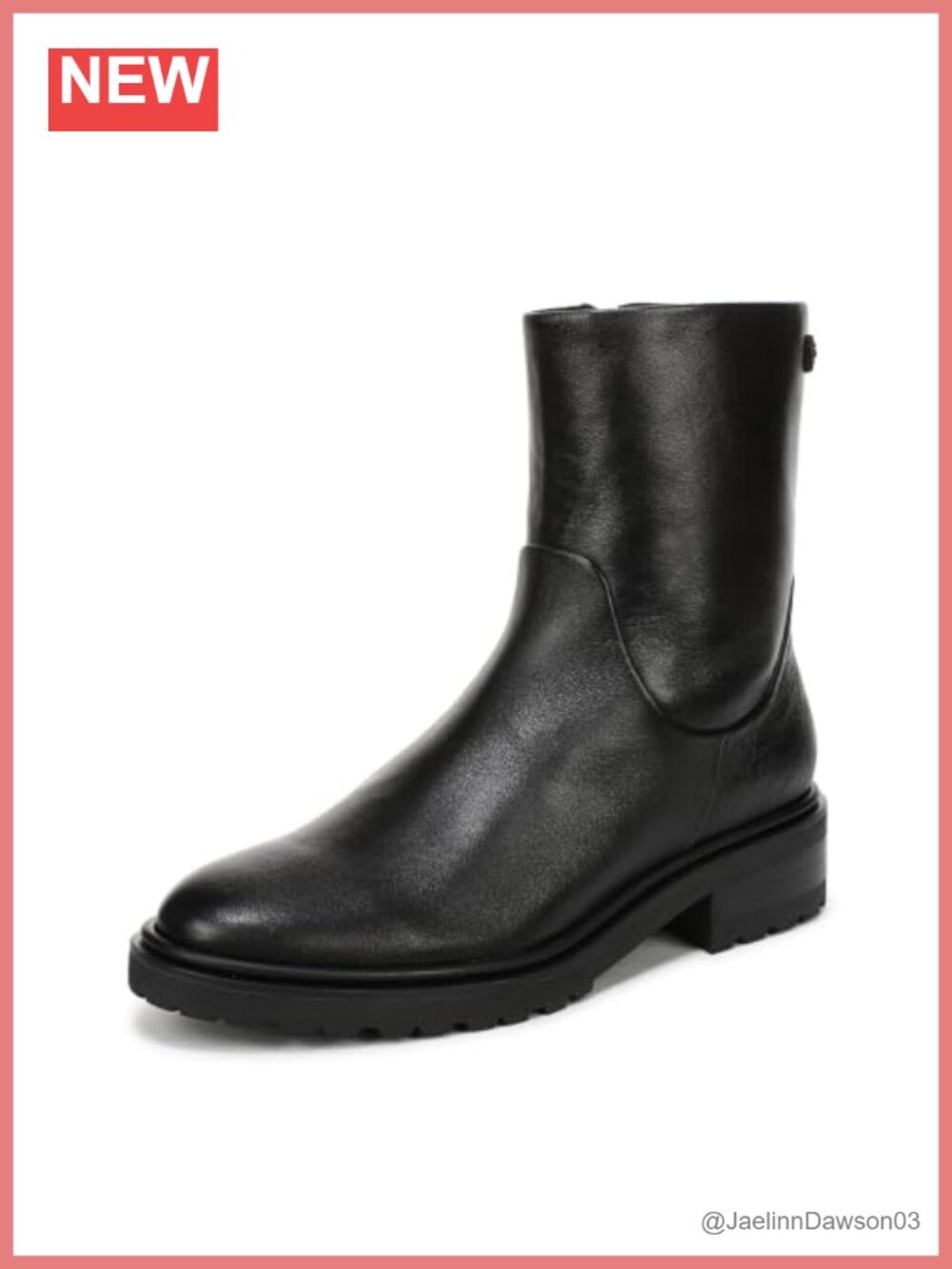 Sam Edelman Sky Leather Ankle Bootie Flat Round Toe Zip Boot